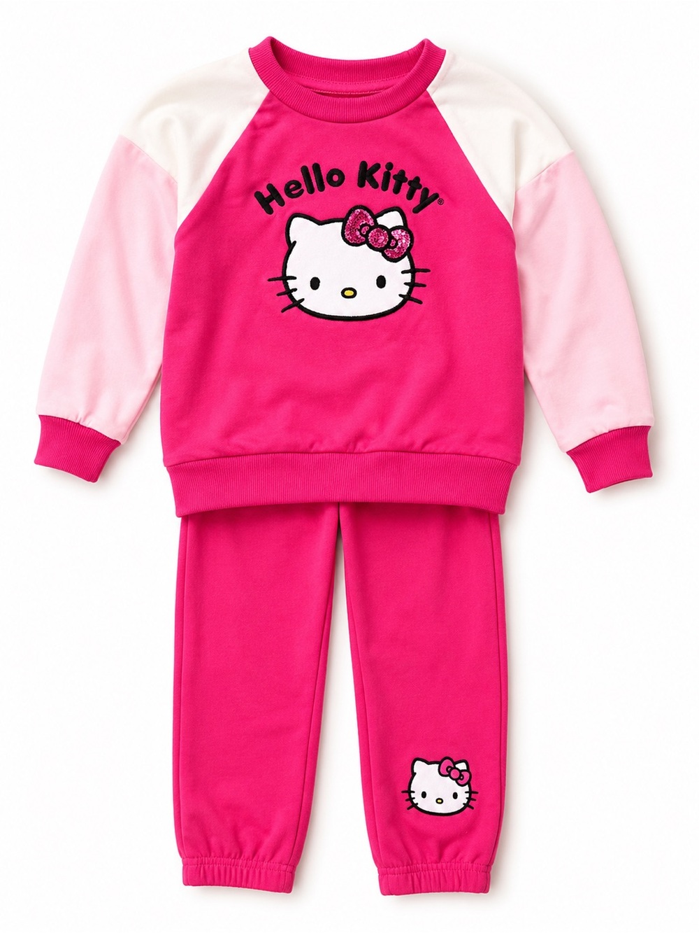 Hello Kitty Pink Raglan Two-Piece Tracksuit Set